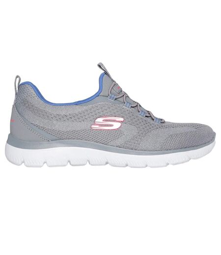 Womens/ladies summits new nature trainers grey/blue Skechers