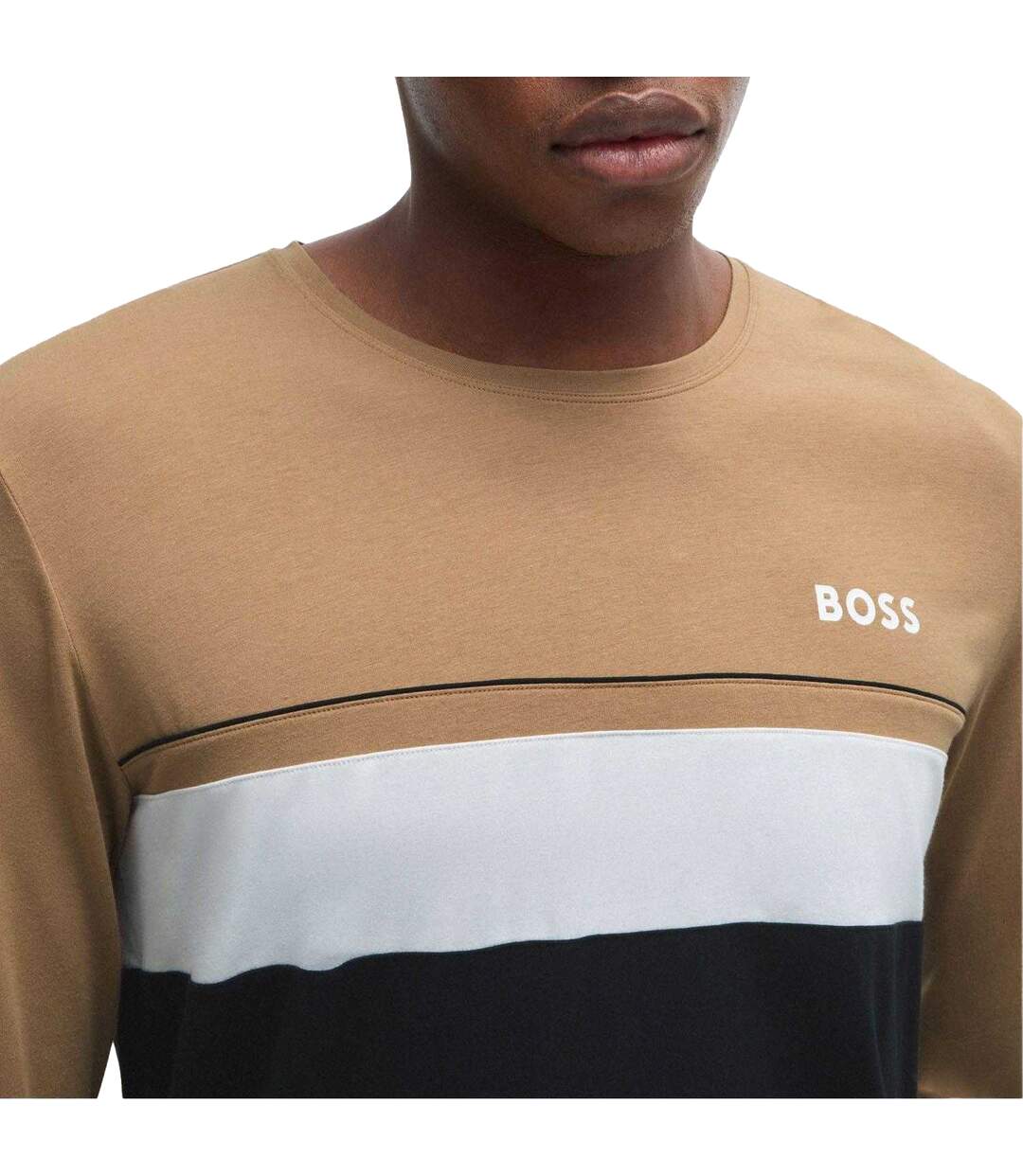T-shirt Manches Longues Style Logo Homme Noir Hugo Boss-4