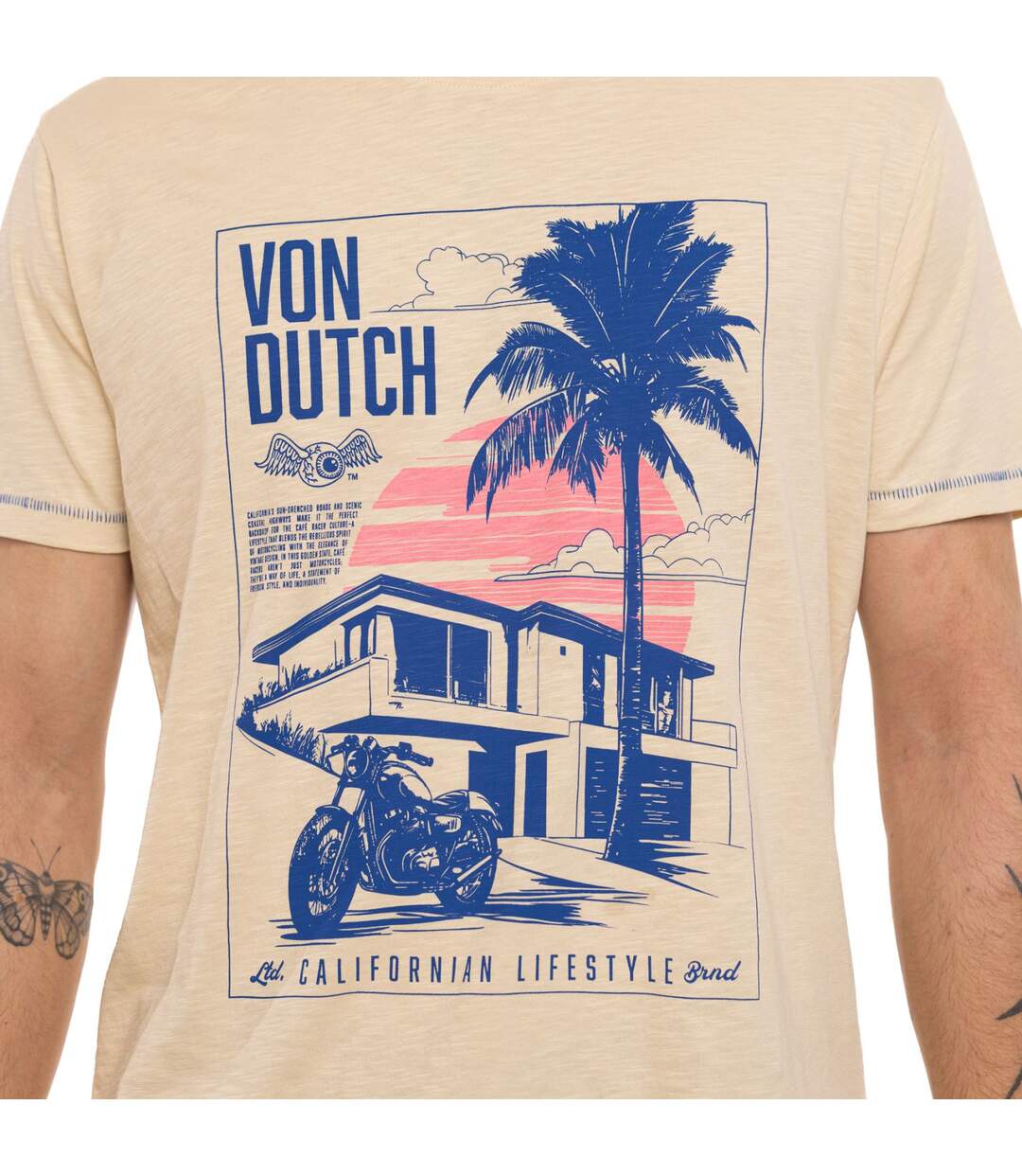T-shirt homme regular fit col rond en Slub jersey Palm Vondutch-2