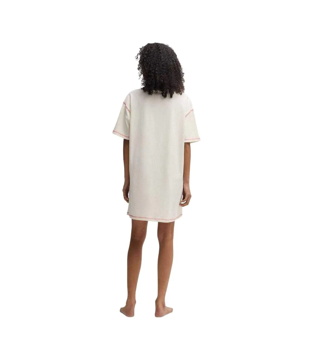 Robe T-shirt Motif/style Logo Contrasté Femme Blanc Cassé Hugo-3