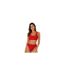 Ensemble Maillot De Bain 2 Pièces Motif/style Côtelé Femme Rouge SoulCal-1