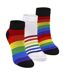 3 Pack Mens Ladies Rainbow Trainer Cotton Socks Bright Colourful Striped Socks-1