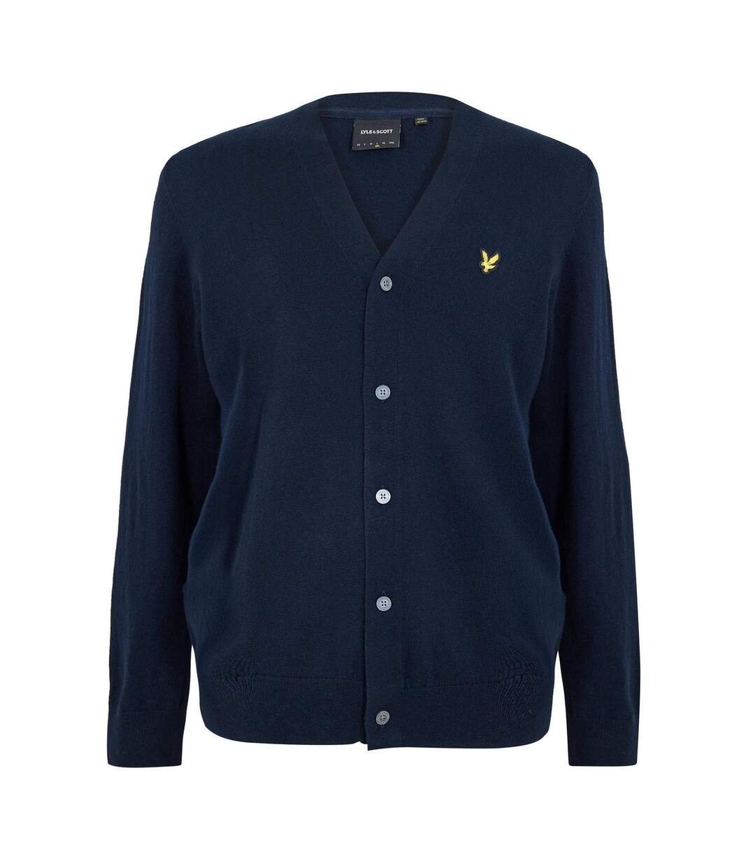 Mens V Neck Cardigan Dark Navy Lyle & Scott-1