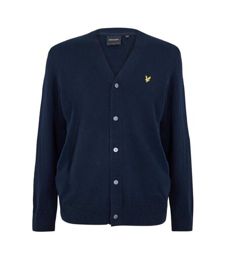 Mens V Neck Cardigan Dark Navy Lyle & Scott