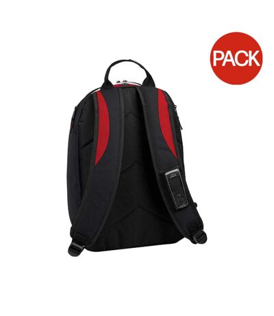 Bagbase Teamwear Backpack / Rucksack (21 Liters) (Pack of 2) (Black/Classic Red/White) (One Size) - UTBC4203