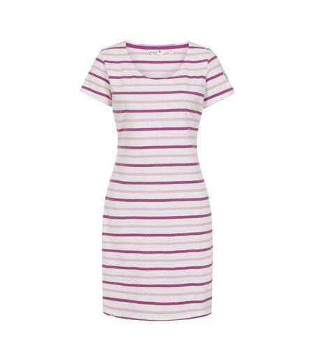 Robe T-shirt Motif/style Rayé Femme Rose Lazy Jacks