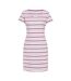 Robe T-shirt Motif/style Rayé Femme Rose Lazy Jacks-2