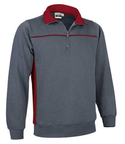 Sweat bicolore - Homme - réf THUNDER - gris et rouge