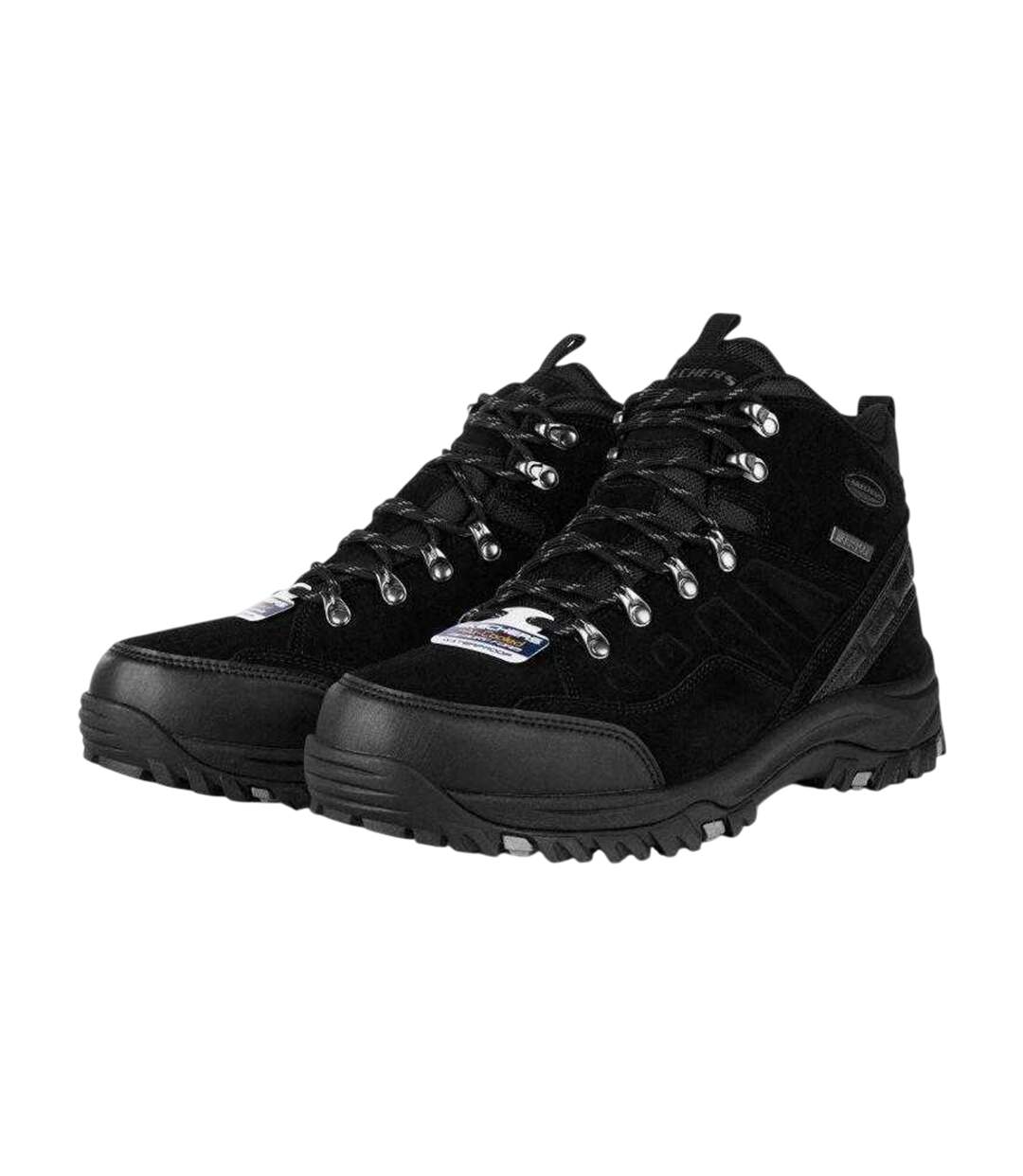 Mens Relment Pelmo Leather Waterproof Relaxed Fit Hiking Boots Black Skechers-4