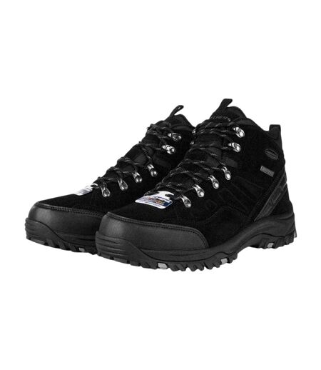 Mens Relment Pelmo Leather Waterproof Relaxed Fit Hiking Boots Black Skechers