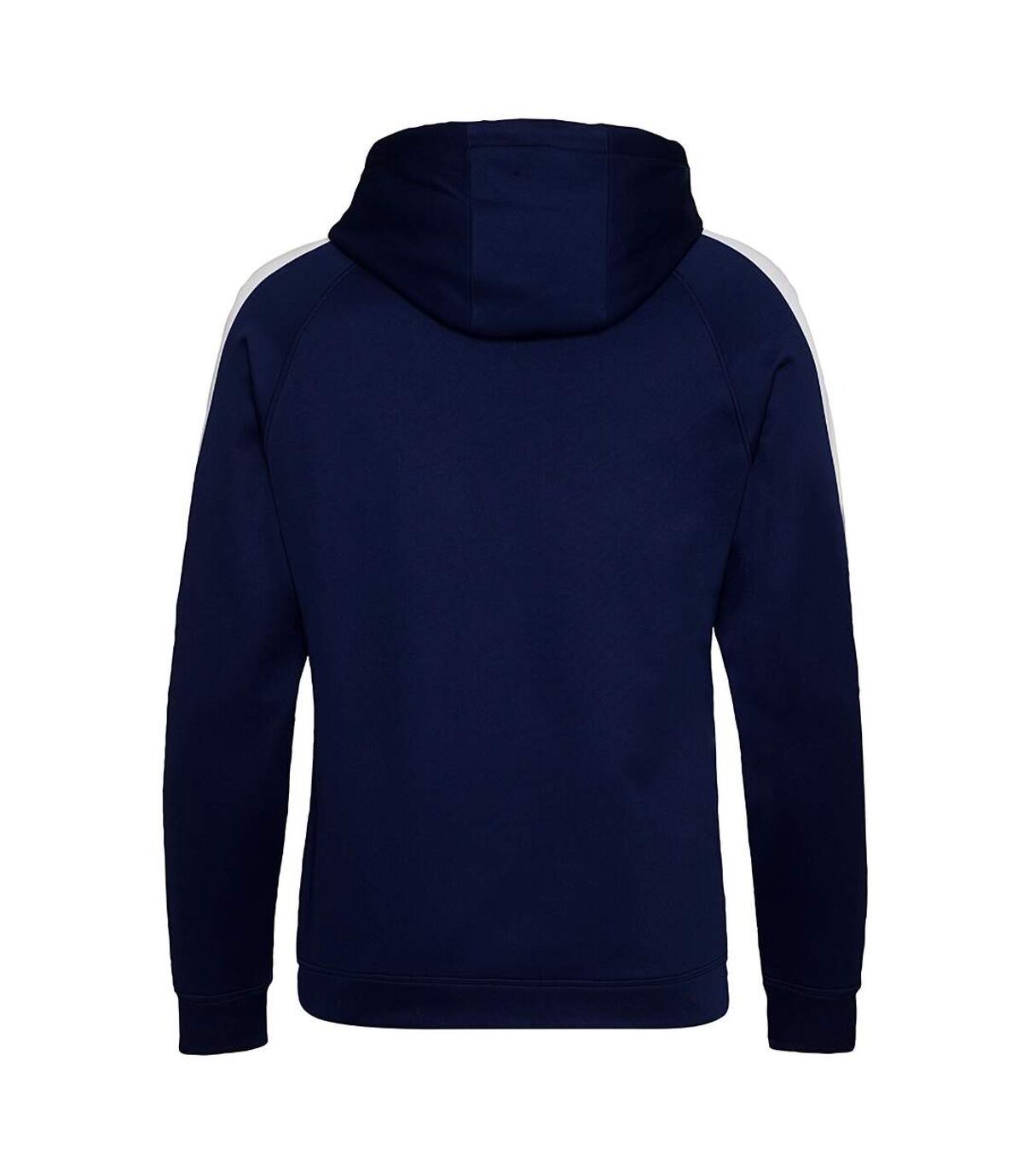 AWDis Just Hoods Mens Contrast Sports Polyester Full Zip Hoodie (Oxford Navy/Arctic White)