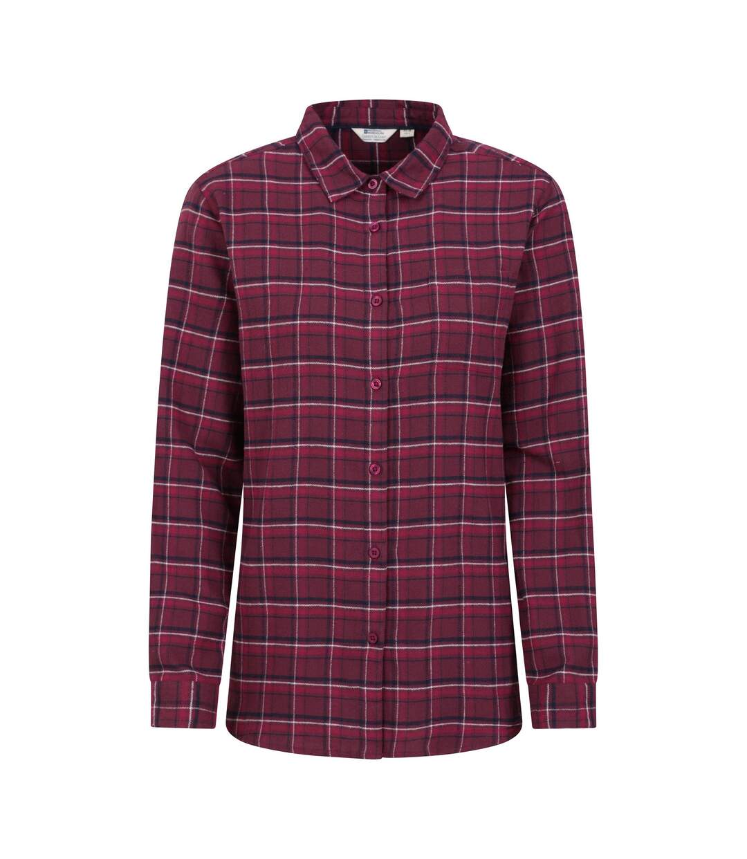 Womens/ladies Balsam Brushed Flannel Longline Shirt Burgundy Mountain Warehouse-1