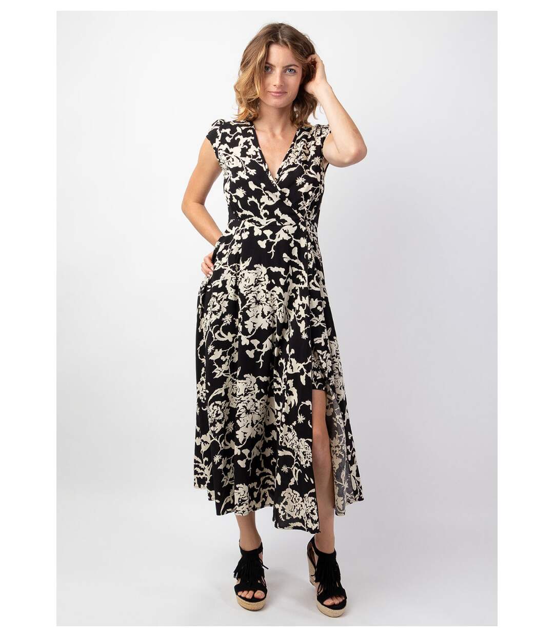 Robe femme été mi-longue LOLITA imprimé ethnique chic Coton Du Monde-2