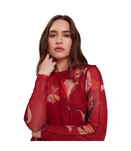 Robe Courte Manches Longues Femme Rouge Ted Baker