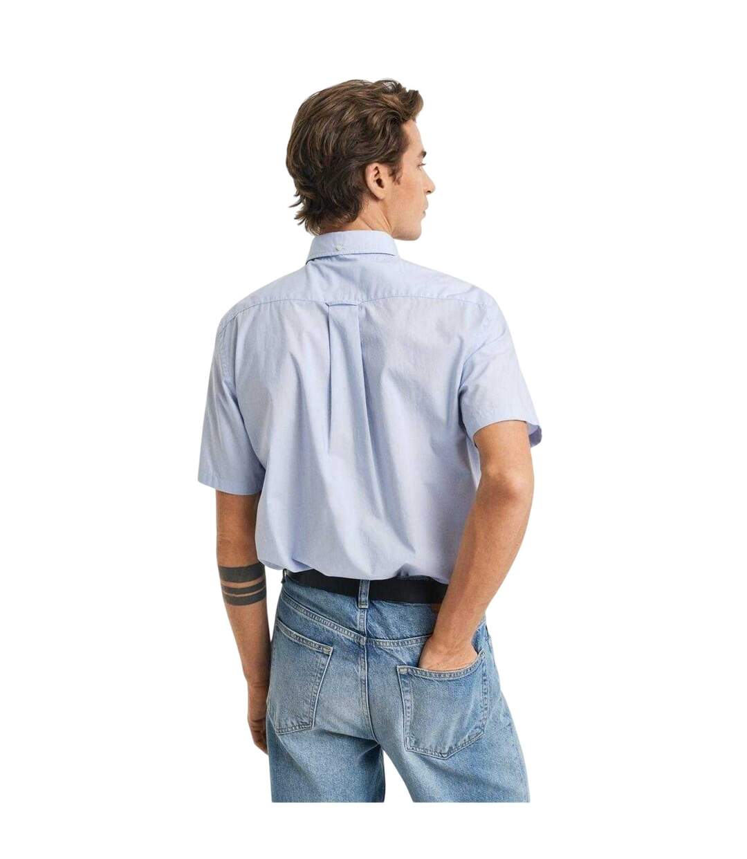 Chemise Manches Courtes Homme Bleu Clair Gant-3
