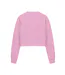 Womens/ladies Crop Sweatshirt Pink Miso-2