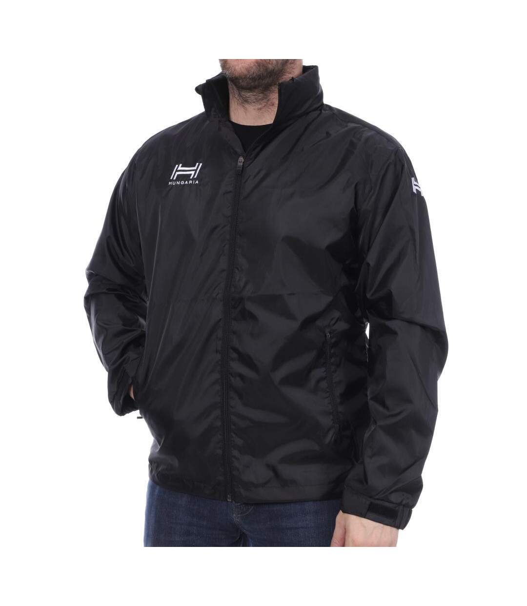 Coupe-vent 1/4 zip noir homme hungaria training premium 115 - m-1