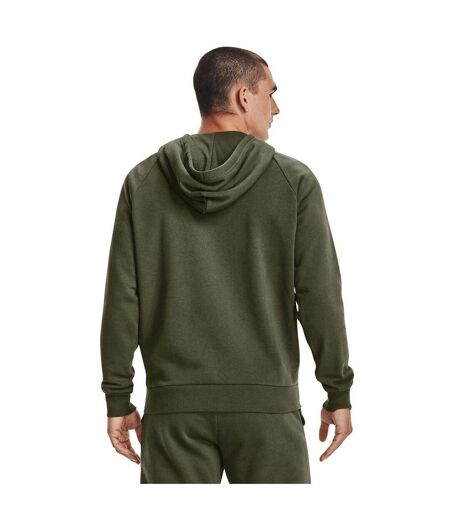 Mens Rival Fleece Full Zip Hoodie Marine Od Green Under Armour