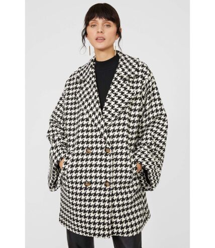 Principles Womens/Ladies Dogtooth Double-Breasted Coat (Black) - UTDH3241