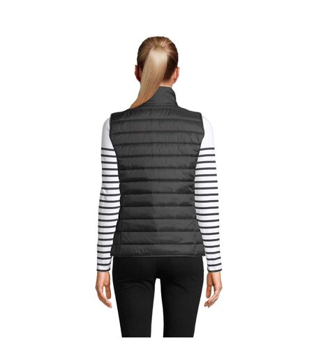 Womens/ladies Wave Lightweight Body Warmer Black SOLS