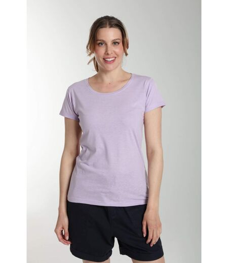 Tee shirt col rond manches courtes femme Marine Orchid Bloom(Violet) | Gerard Pasquier