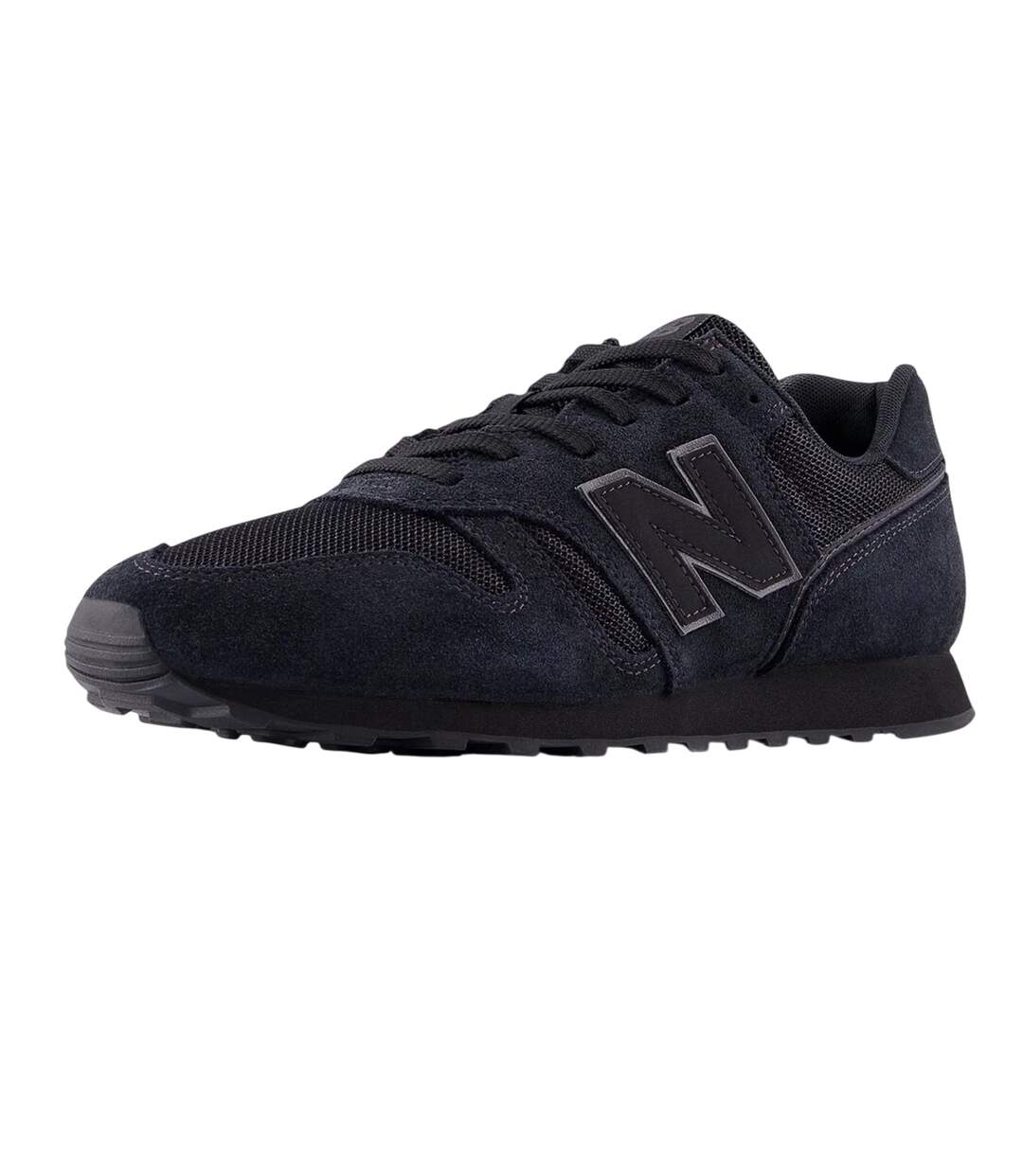 Mens 373 Suede Trainers Black Magnet Grey New Balance-4