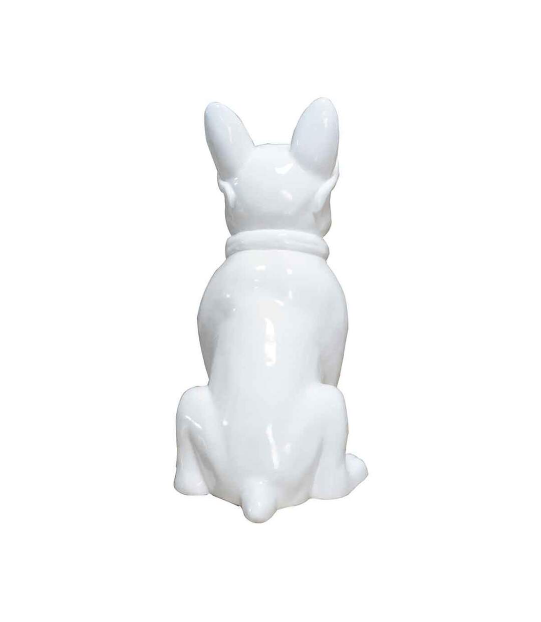 Sculpture Design Chien Dude 37cm Blanc-2