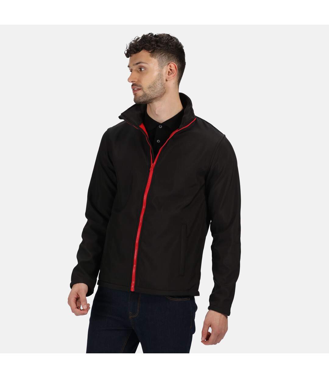 Regatta Mens Ablaze Printable Softshell Jacket (Black/Classic Red) - UTRG3560