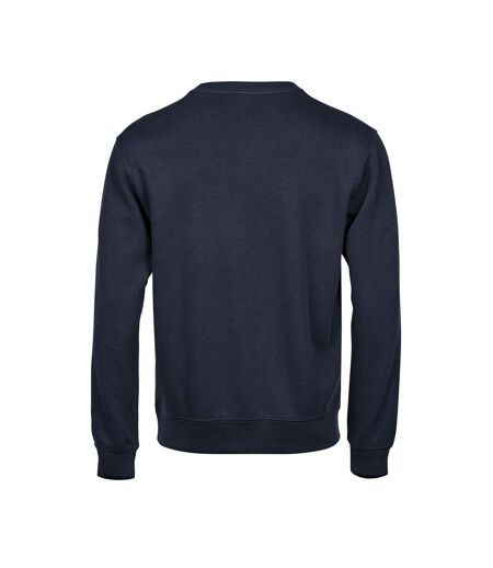 Mens Ribbed Interlock Crew Neck Sweatshirt Navy Tee Jays
