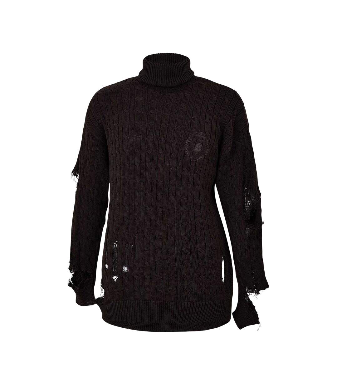 Womens/ladies Distressed Relaxed Fit Jumper Brown Balenciaga-1