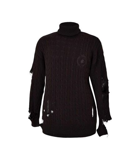 Womens/ladies Distressed Relaxed Fit Jumper Brown Balenciaga