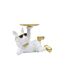 Vide-Poche Statue Bulldog 27cm Blanc