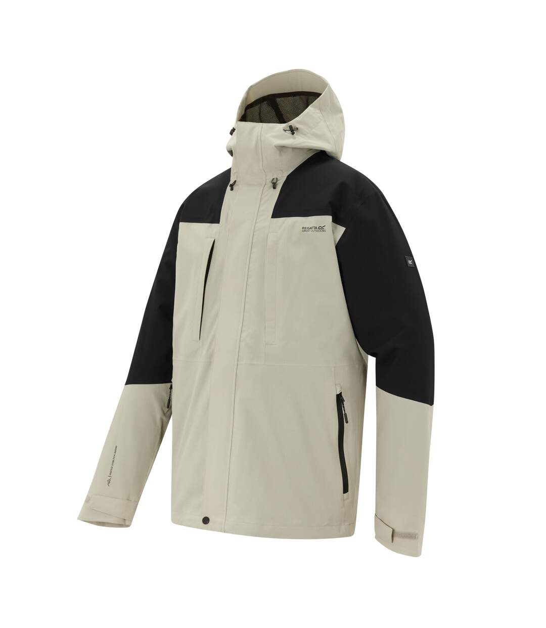 Veste Imperméable À Capuche Freesdale Homme Blanc Cassé Noir Regatta-4