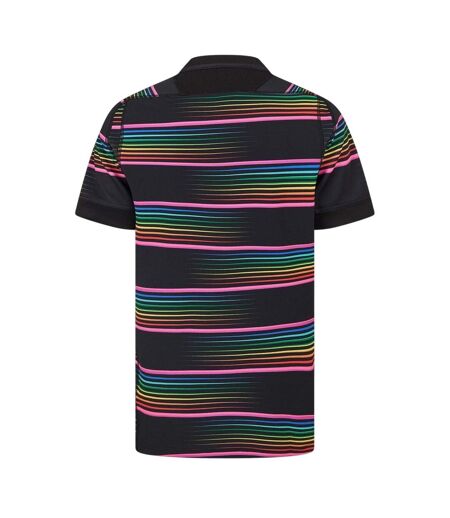Chemise Entraînement Motif/style Rayures Arc-en-ciel Barbarians 24/25 Homme Noir Rose Macron