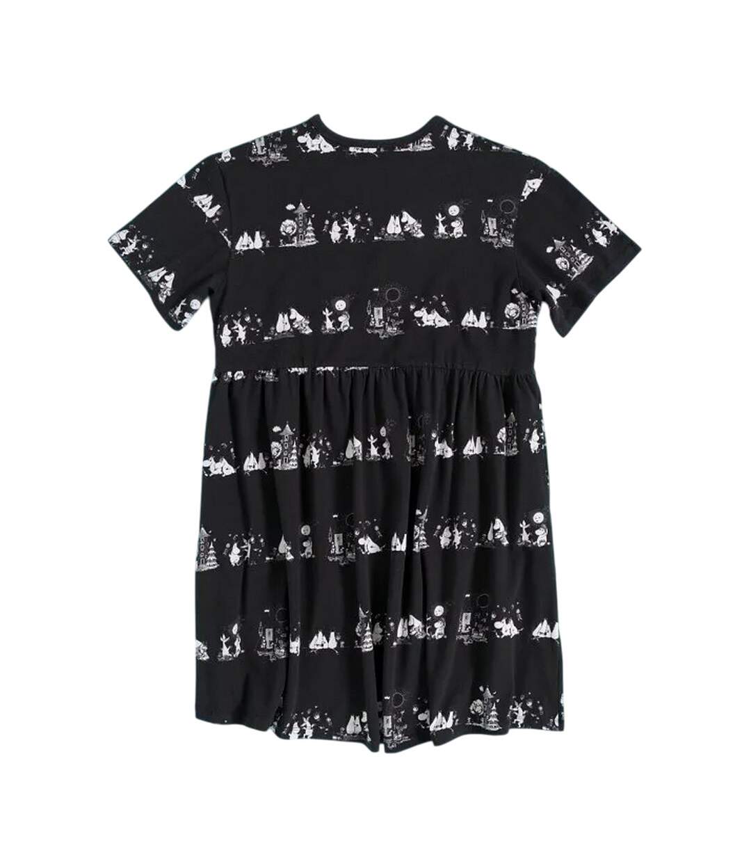 Robe Motif/style Imprimé Intégral Femme Noir Moomin-3