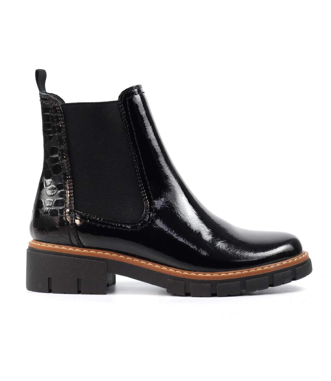 Bottines Motif/style Verni Peace Femme Noir Lunar-4
