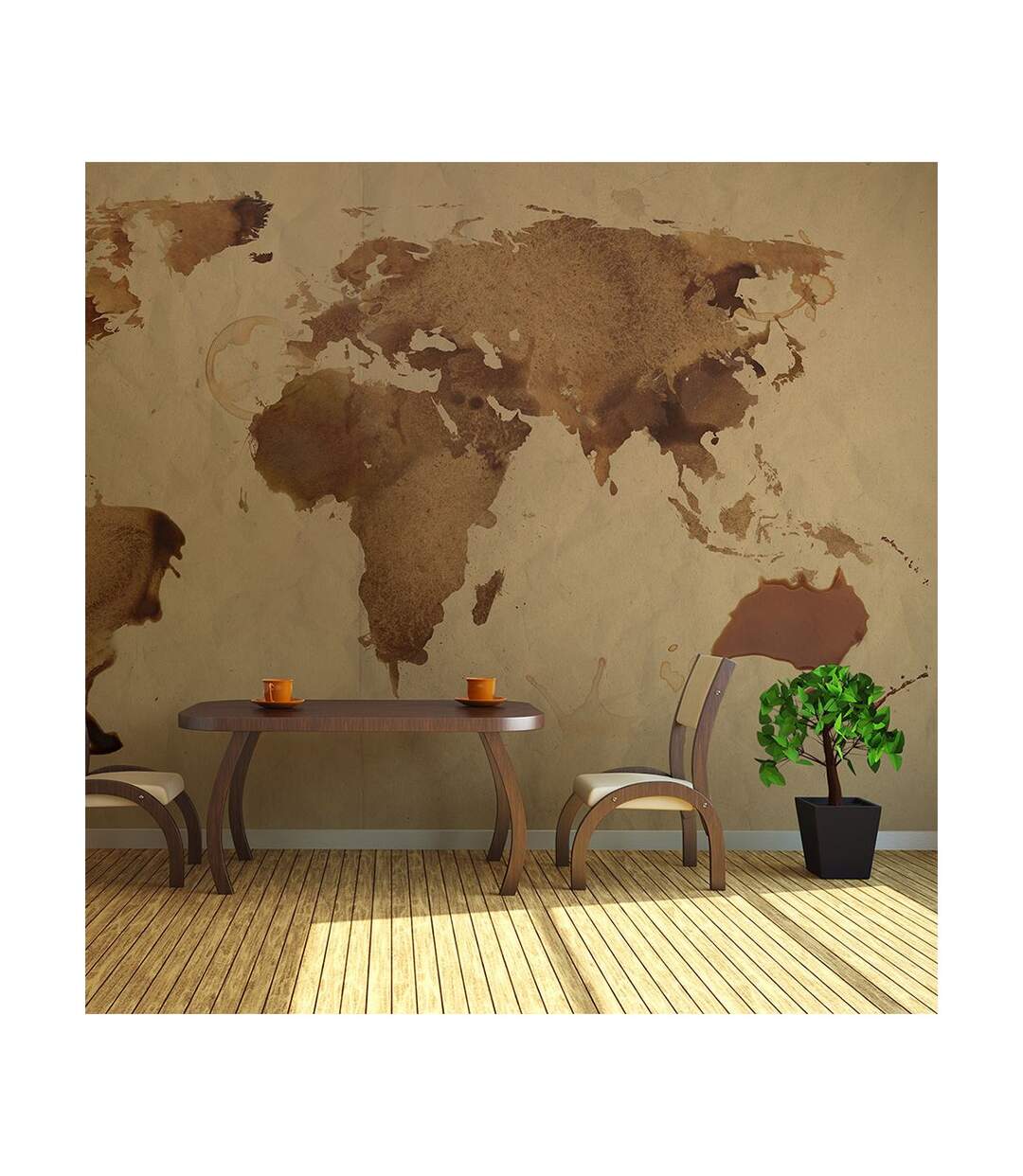 Papier Peint Tea Map of the World II 450x270cm-1