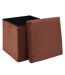 Pouf Coffre Pliable Côtelé Scott 38cm Terracotta-3