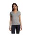 Womens/ladies Imperial V Neck T-shirt Grey Melange SOLS-1