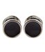 Mens Polished Round Formal Cufflinks One Size Black Hugo-1