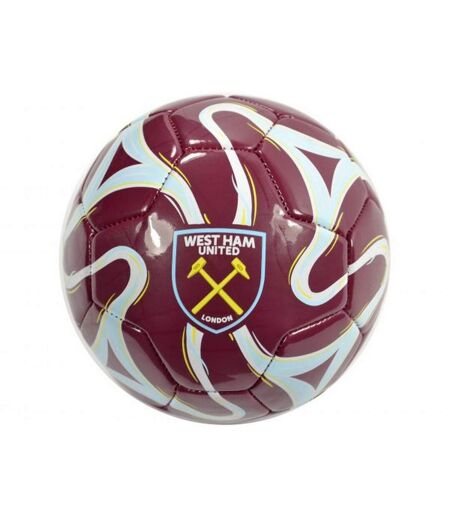 West Ham United FC - Mini ballon de foot COSMOS (Bordeaux / Bleu / Jaune) (Taille 1) - UTBS3251