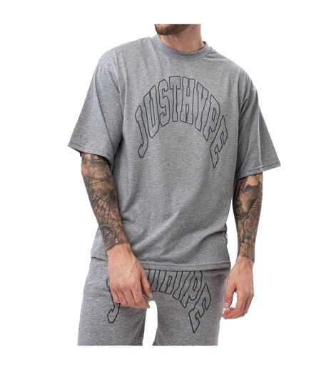 Mens Letterman Sweat Shorts Grey Marl Hype