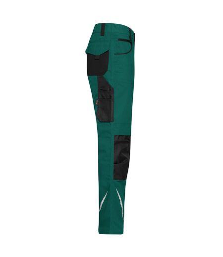 Pantalon De Travail Homme Vert Foncé Noir James And Nicholson