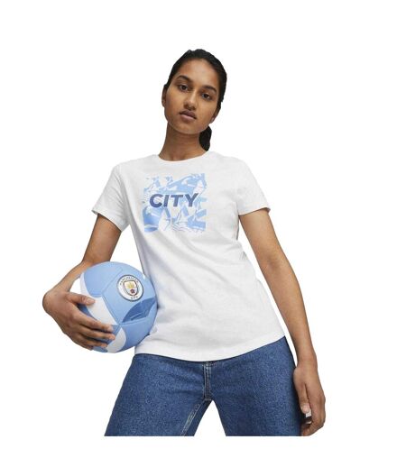 Womens/ladies Ftbl Core Manchester City Fc T-shirt  White Puma