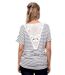 Tee-shirt femme rayé blanc à  dentelle au dos - Un essentiel simple et élégant-2
