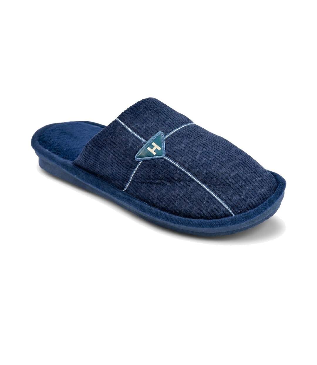 OZABI Pantoufles Ouvertes Homme Antidérapantes Côtelé Velours Broderie-1