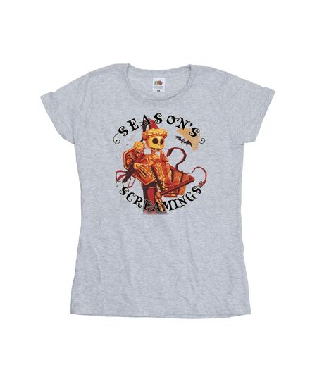 Disney T-shirt en coton Womens/Ladies The Nightmare Before Christmas Seasons Screamings (Gris sportif) - UTBI35778