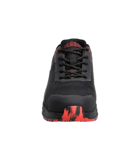 Mens Footwear Accelerate Safety Shoes Black Traffic Red Mascot