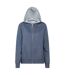 Womens/ladies Penzance Full Zip Hoodie Dark Blue Mountain Warehouse-1