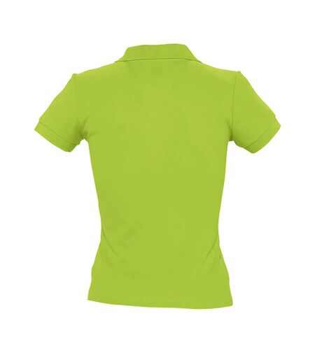 SOLS Womens/Ladies People Pique Short Sleeve Cotton Polo Shirt (Apple Green) - UTPC319